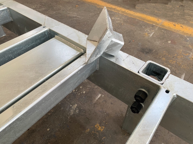 steel pins and cups to stack steel racks